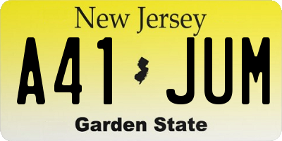 NJ license plate A41JUM