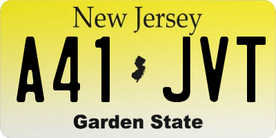 NJ license plate A41JVT