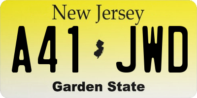 NJ license plate A41JWD