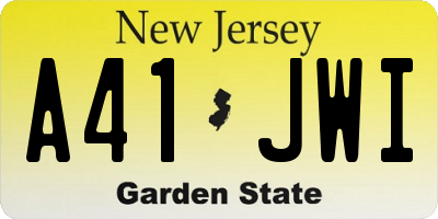 NJ license plate A41JWI