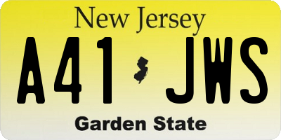 NJ license plate A41JWS