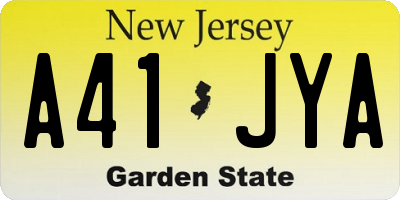 NJ license plate A41JYA