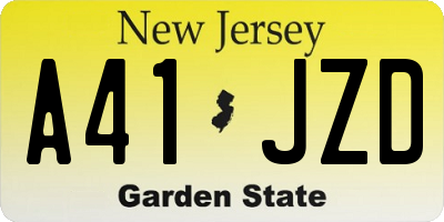 NJ license plate A41JZD