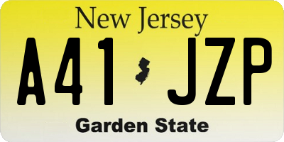 NJ license plate A41JZP