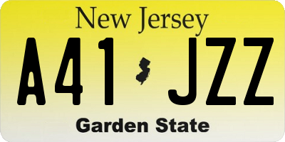 NJ license plate A41JZZ