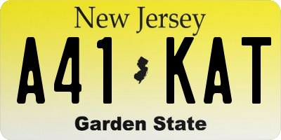 NJ license plate A41KAT