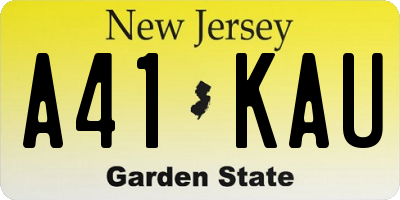 NJ license plate A41KAU
