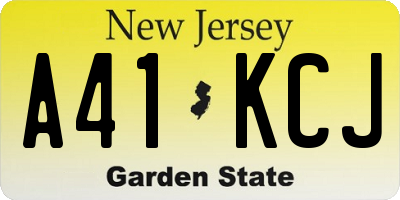 NJ license plate A41KCJ
