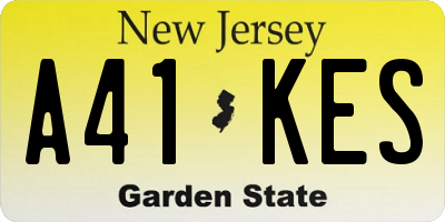 NJ license plate A41KES