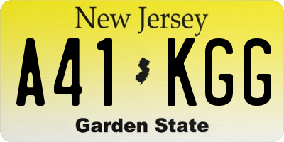 NJ license plate A41KGG