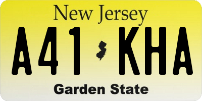 NJ license plate A41KHA