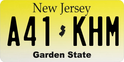 NJ license plate A41KHM