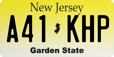 NJ license plate A41KHP