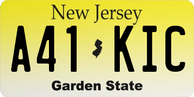 NJ license plate A41KIC