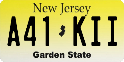 NJ license plate A41KII