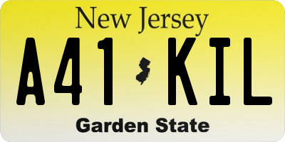 NJ license plate A41KIL