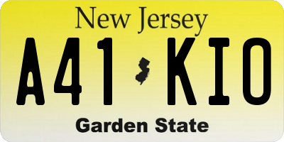 NJ license plate A41KIO