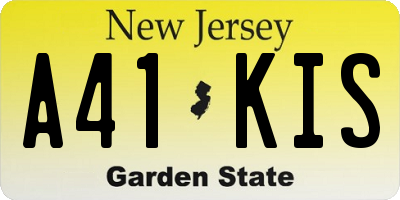 NJ license plate A41KIS