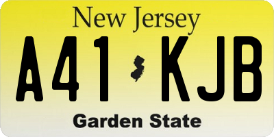 NJ license plate A41KJB