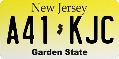NJ license plate A41KJC