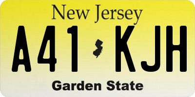 NJ license plate A41KJH