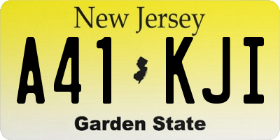 NJ license plate A41KJI