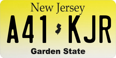 NJ license plate A41KJR