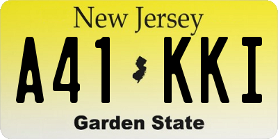 NJ license plate A41KKI