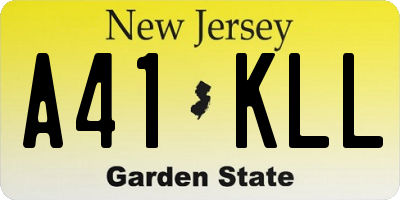 NJ license plate A41KLL