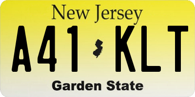 NJ license plate A41KLT