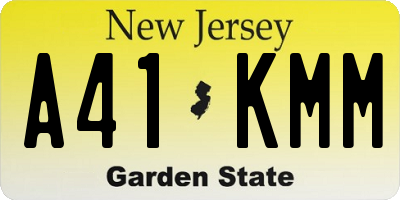 NJ license plate A41KMM