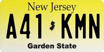 NJ license plate A41KMN