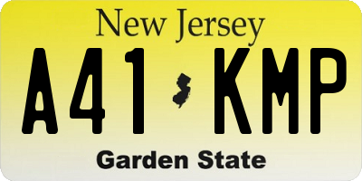 NJ license plate A41KMP