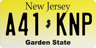NJ license plate A41KNP