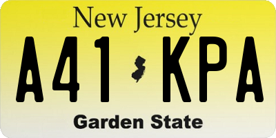 NJ license plate A41KPA
