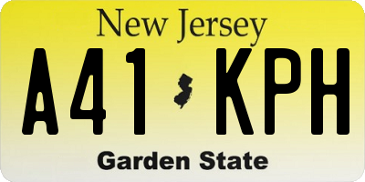 NJ license plate A41KPH