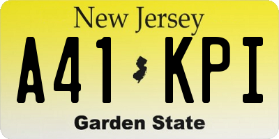 NJ license plate A41KPI