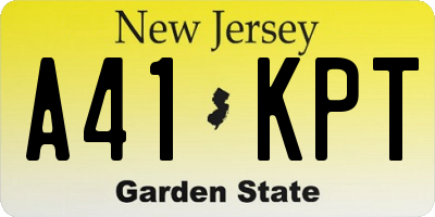 NJ license plate A41KPT