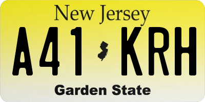 NJ license plate A41KRH