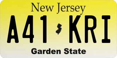 NJ license plate A41KRI