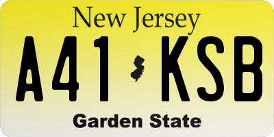 NJ license plate A41KSB