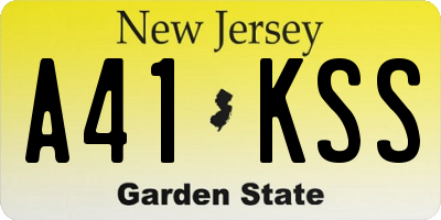 NJ license plate A41KSS