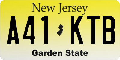 NJ license plate A41KTB