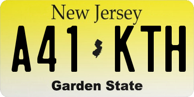 NJ license plate A41KTH