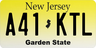 NJ license plate A41KTL