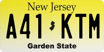 NJ license plate A41KTM