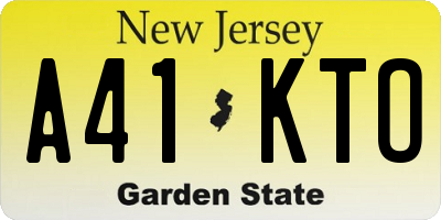 NJ license plate A41KTO