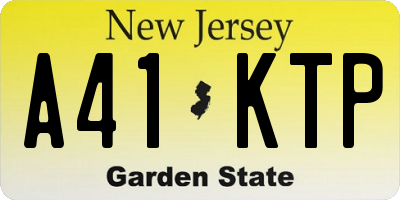 NJ license plate A41KTP