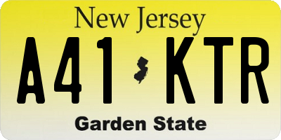 NJ license plate A41KTR