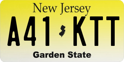 NJ license plate A41KTT
